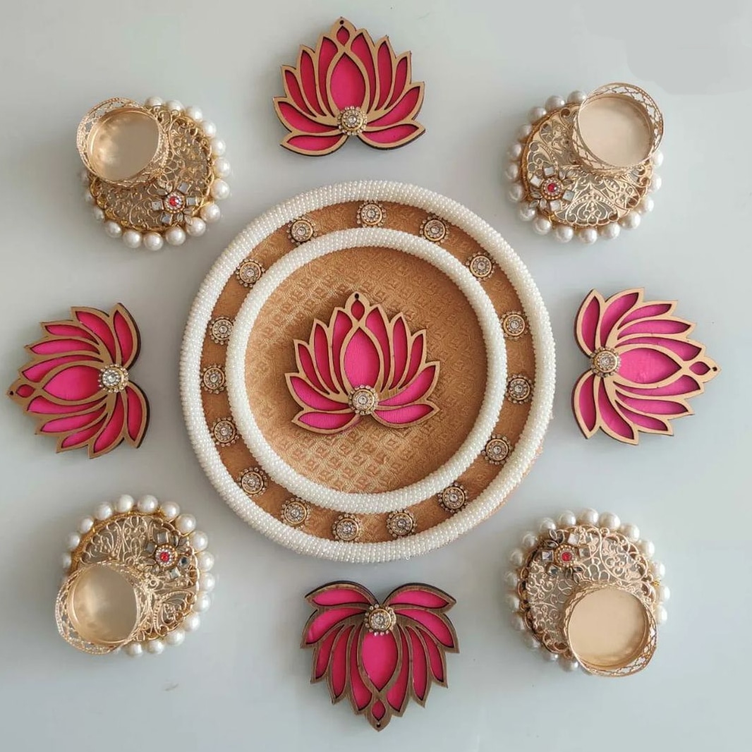 Transform Your Home into a Sanctuary with the Designer Lotus Rangoli Set