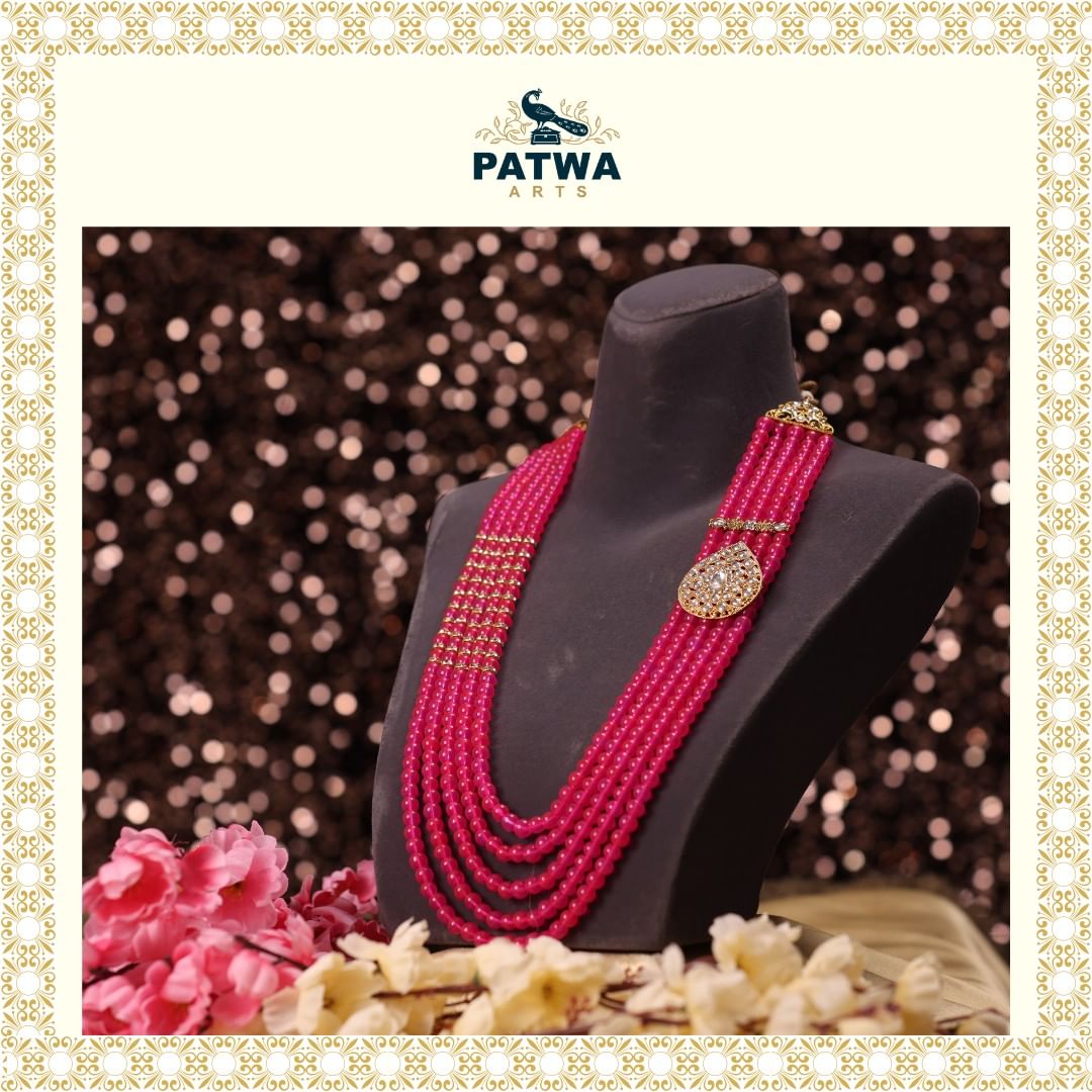 Unveiling the Elegance: Transforming Special Occasions with the Fuschia Pink Jadau Pearl Necklace | Patwa Arts