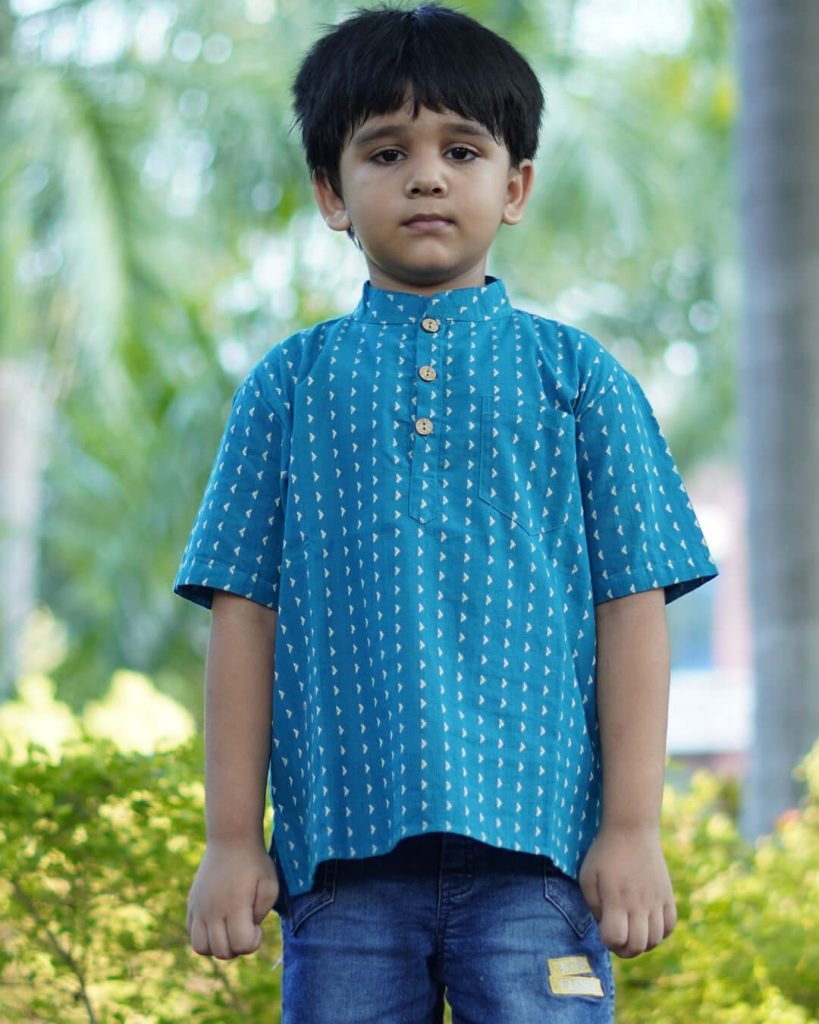 The Perfect Blend of Tradition and Comfort: Discover the Boys' Cotton Woven Short Kurta Shirt