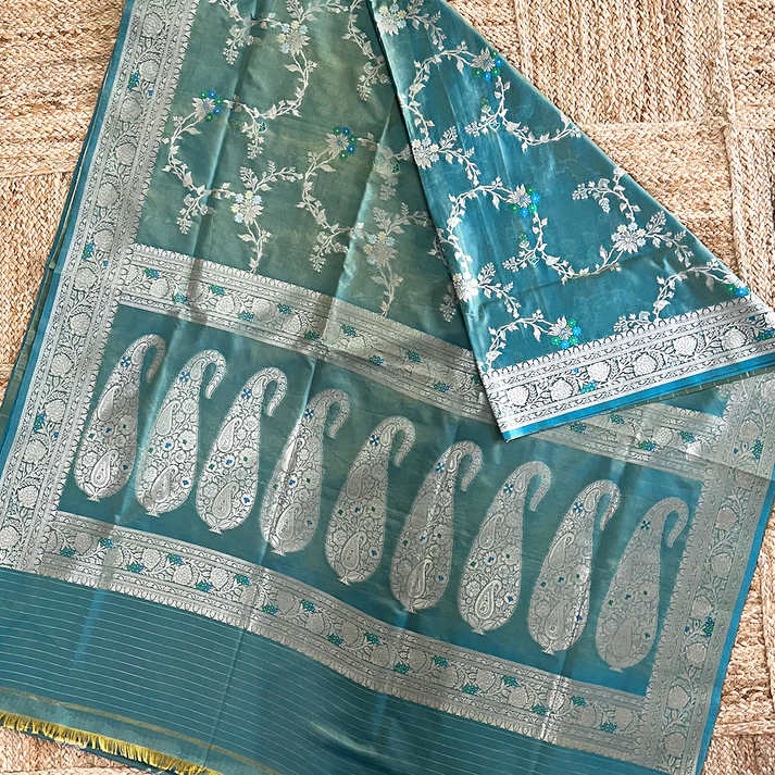 Embracing Tradition: How the Teal Banarasi Kanjivaram Silk Saree Transforms Everyday Elegance