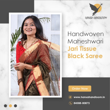Embrace Elegance: How the Handwoven Maheshwari Black Saree Solves Your Wardrobe Woes