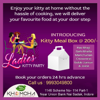 Simplify Your Dining Experience with Khomcha's Kitty Meal Box Khomcha Restaurant Khomcha Restaurant, 1146, Scheme No 114, Part-1, Nai Sadak , Indore, India, Madhya Pradesh