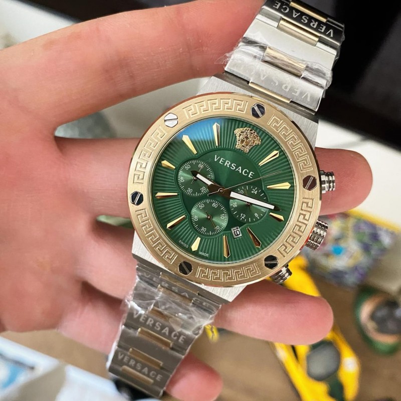 Discover Timeless Elegance with Versace Greca Japan Two-Tone Green