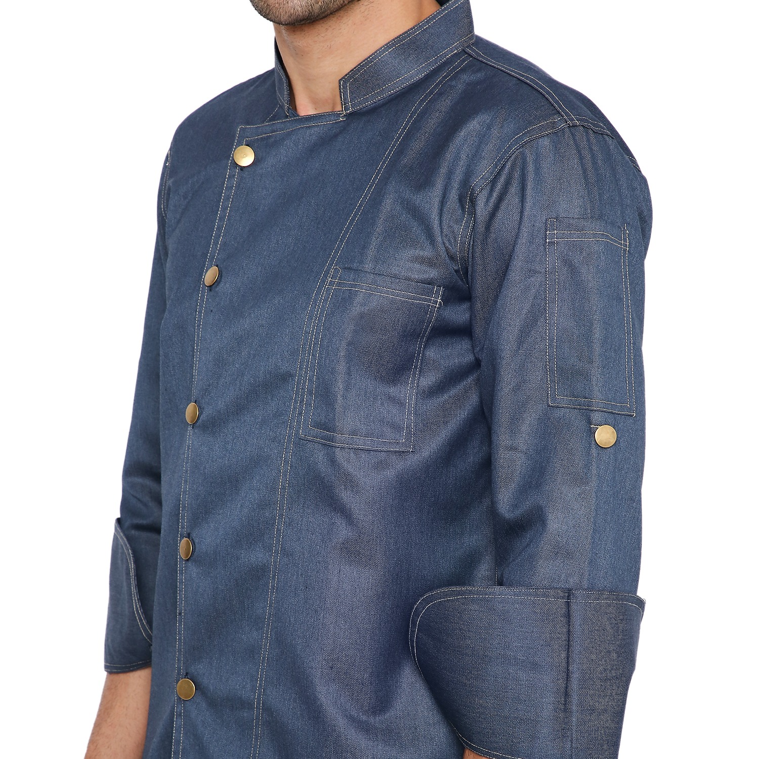 The Classic Denim Chef Coat: Elevate Your Culinary Craft with Style and Comfort