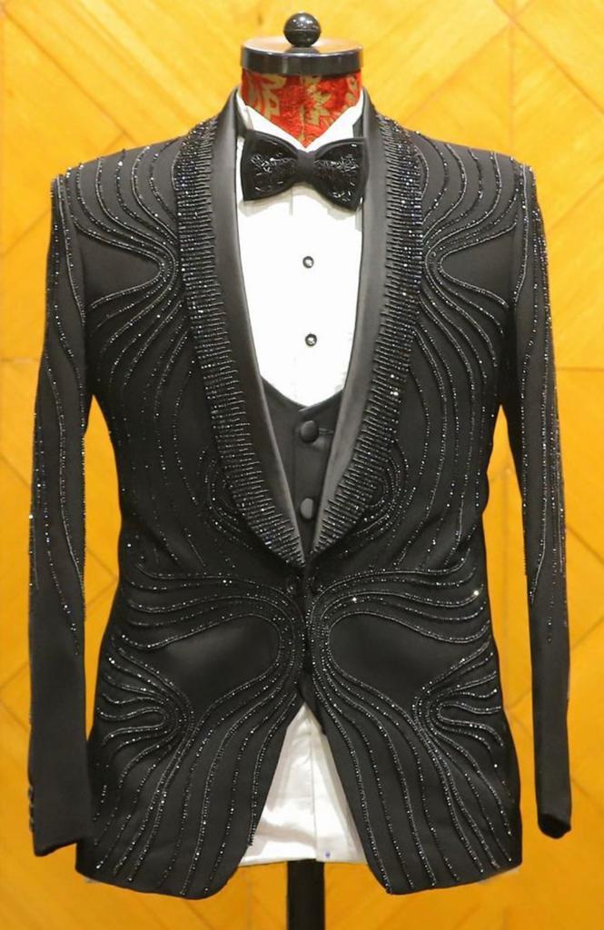 Elevate Your Style: The Chic Black Beaded Blazer Ensemble