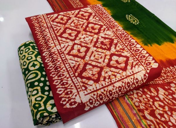 Embrace Tradition with a Modern Twist: The Allure of Cotton Ikat Batik Dress Material