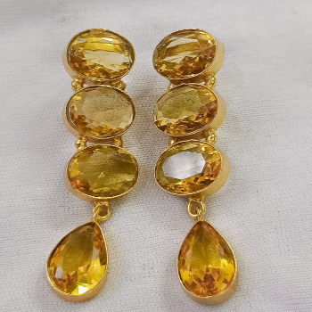 Embrace Elegance: How Brass Earrings with Golden Shade Stones Transform Your Style