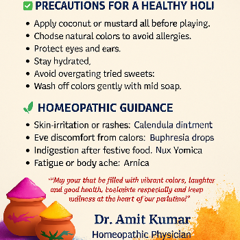 Holi Celebrate Safely with Dr. Amit Kumar