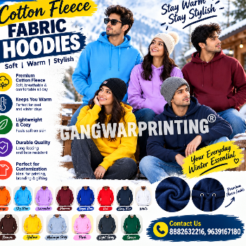 Premium Cotton Fleece Hoodies in Greater Noida | Custom Hoodie Printing