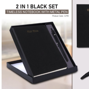 2 in 1 Customized Black Corporate Gift Set in Greater Noida | GangwarPrinting