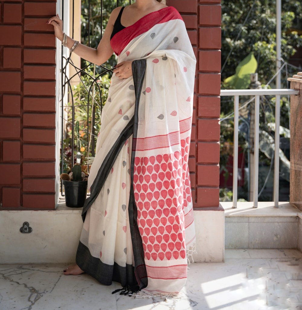 Embrace Elegance and Tradition with the Khadi Raindrop Saree
