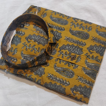 Embrace Elegance with Sanganeri Printed Full Sleeves Short Kurta