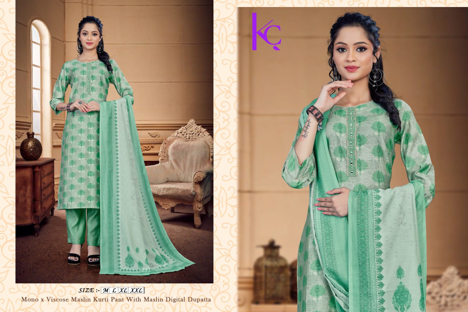 Embrace Elegance and Comfort with the Maslin Kurti and Digital Dupatta