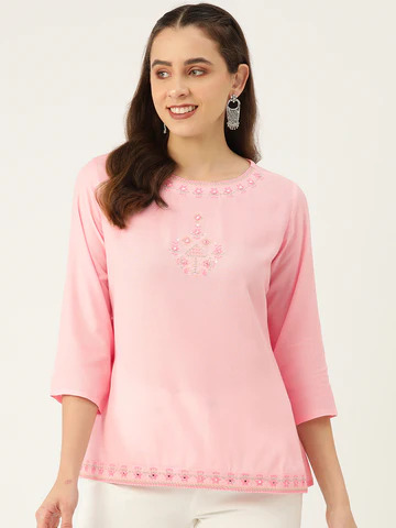 Embrace Tradition with a Modern Twist: The Ethnic Motifs Kantha Work Kurti