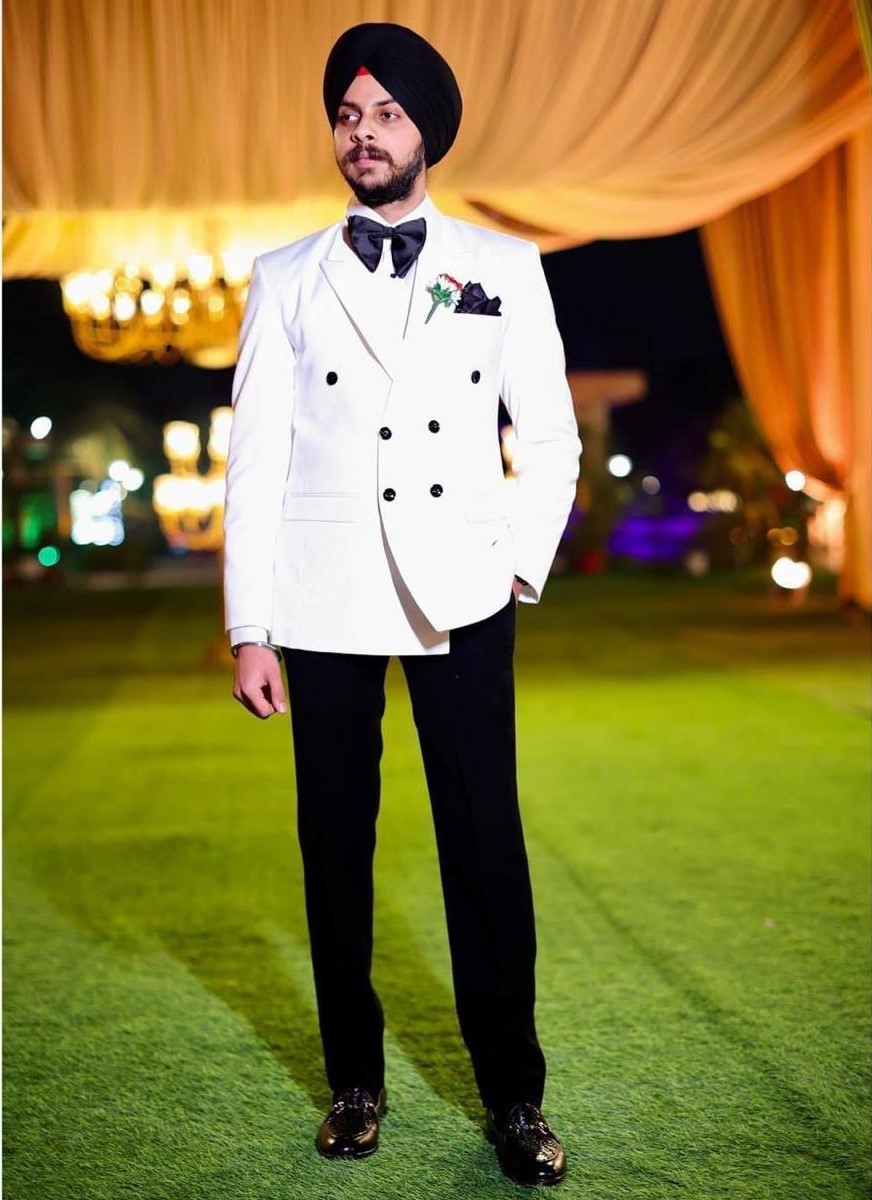 From Boardrooms to Ballrooms: Transform Your Look with the White Terry Rayon Tuxedo Set