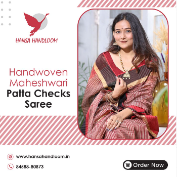 Embracing Tradition and Sustainability: The Handwoven Maheshwari Patta Checks Saree