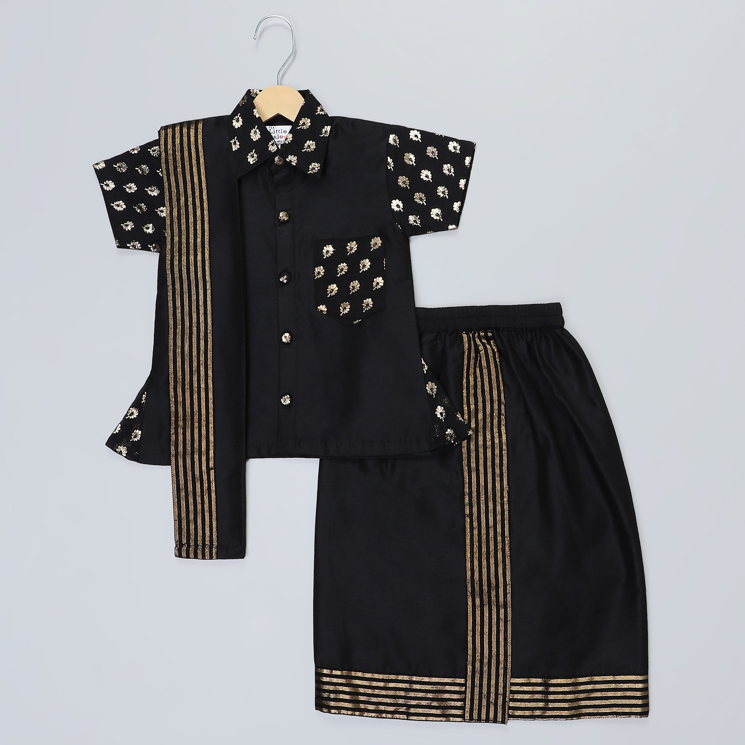 Discover Comfort and Style: The Perfect Black Shirt & Lungi Set