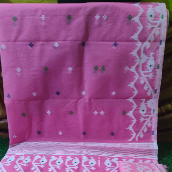 Embrace Tradition with Elegance: The Dhakai Jamdani Pink Saree Story