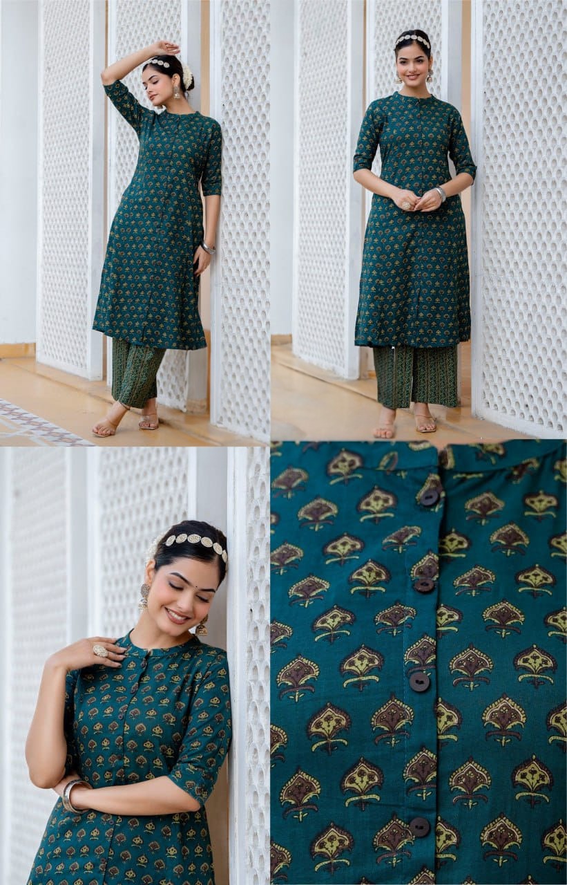 Embrace Elegance with Cotton Printed Designer Plazo Suits