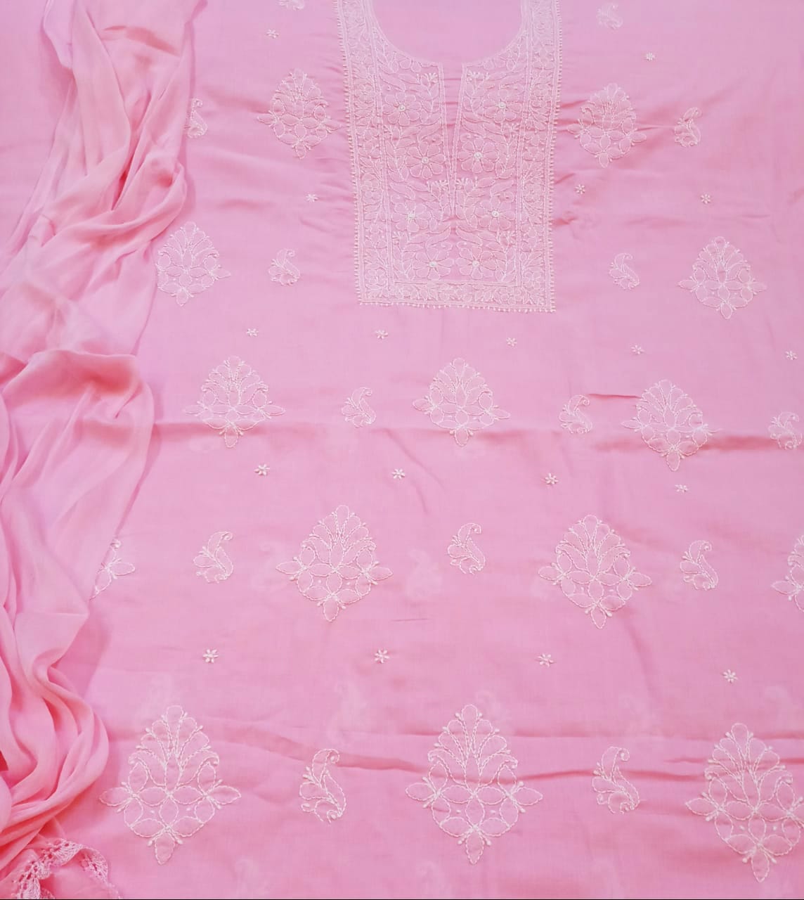 Embrace Elegance: The Magic of Chikankari Unstitched Cotton Dress Material