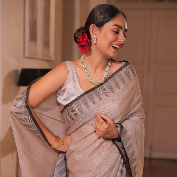 Linen saree
