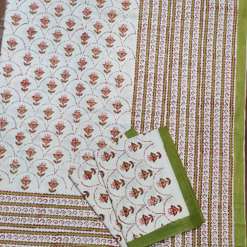 Hand block print bedsheets with ac quilt