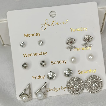 7 SET OF GRIVA EARRINGS STUDS