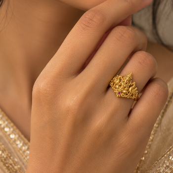 Gold Lakshmi Devi rings