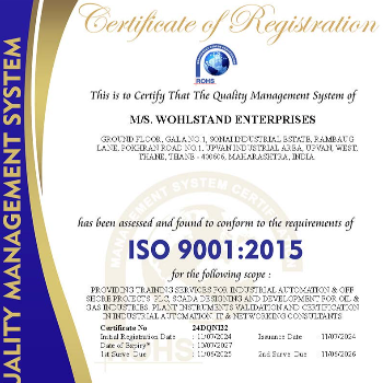 WOHLSTAND  ENTERPRISES | ISO Certificate