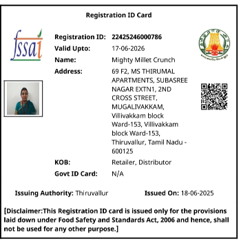 Mighty Millet Crunch | FSSAI CERTIFICATE