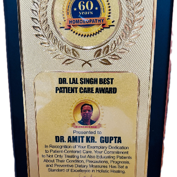 Dr Amit Kumar Gupta, Homeopathic doctor | BEST PATIENT CARE AWARD