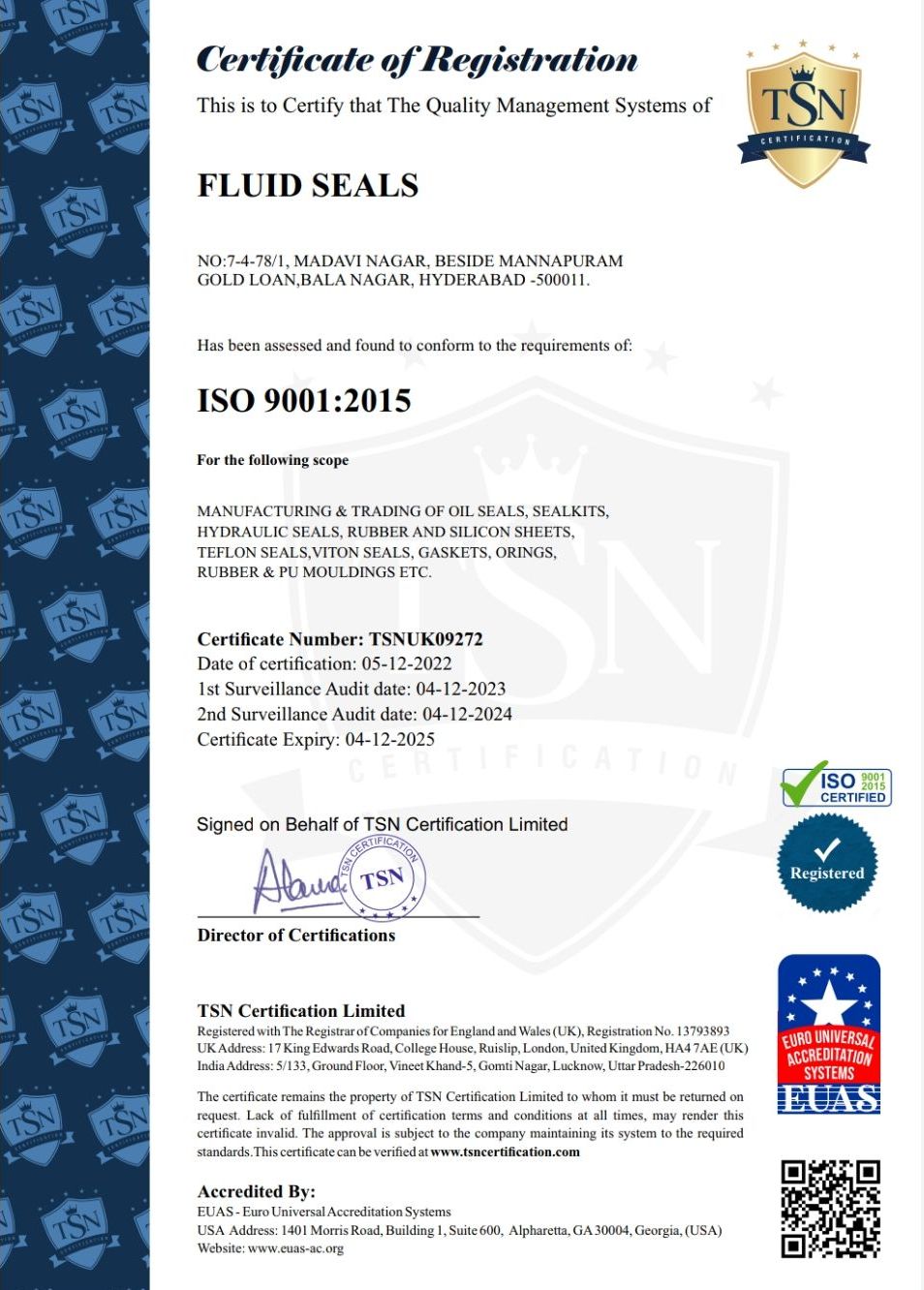 FLUID SEALS | Iso 9001:2015