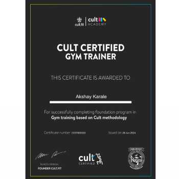 Athlete Nutrition Studio | Cult Certified Gym Trainer