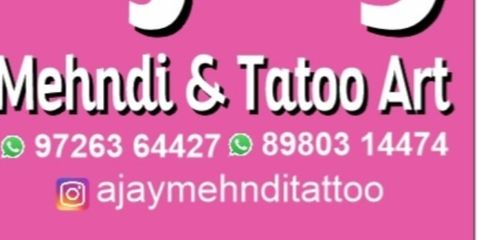 Banner Ajay Mehndi & Tattoo Art's | Best Mehndi Artist In Bhuj| Tattoo Artist In Bhuj