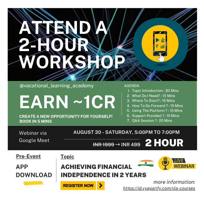 Independence Day Offer : 2 Hour Financial Freedom Webinar | Vocational Learning Academy 