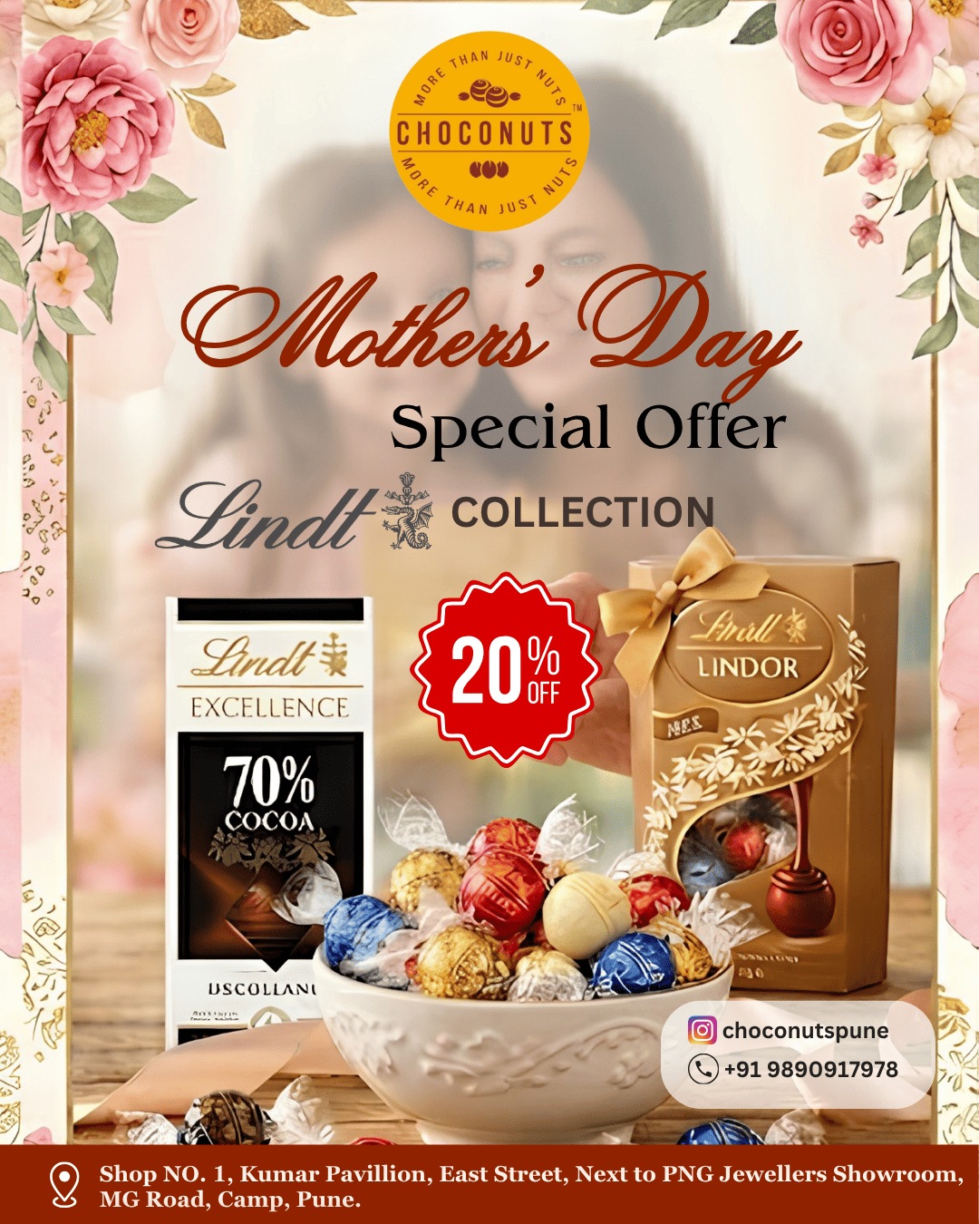  | Choconuts - Best Chocolate & Dry Fruits Shop | Shop No 1, Kumar Pavilion, East St, Next To PNG Showroom, Pune Cantonment, Pune, Maharashtra 411001, India