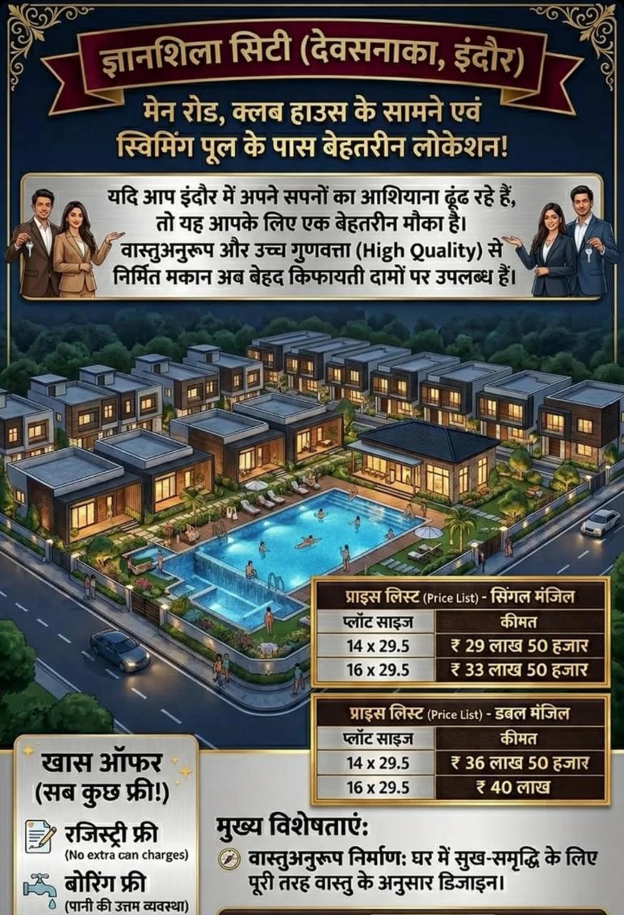  | Real Estate Builders & Construction Company Vijay Nagar Indore | 705, Skye Corporate Park, Sector B, Slice 5, Aranya Nagar, Scheme 78, Vijay Nagar, Indore, Madhya Pradesh 452010, India