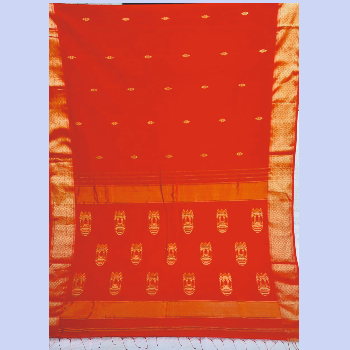 Maheswari Saree Cotton Saree (Red) Mohd Arif Khan Handloom Near Madrasi Baba Dargah, Mominpura, Maheshwar M.P