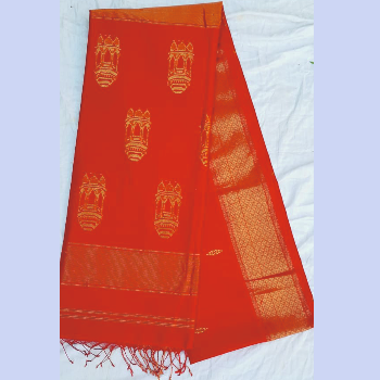 Cotton Saree (Red) Mohd Arif Khan Handloom Near Madrasi Baba Dargah, Mominpura, Maheshwar M.P