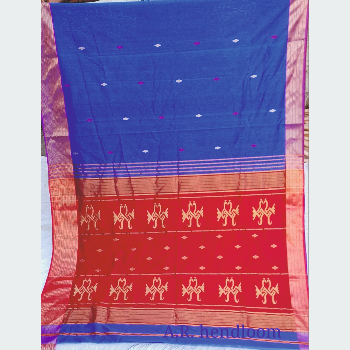Maheswari Silk Cotton Saree (Blue) Mohd Arif Khan Handloom Near Madrasi Baba Dargah, Mominpura, Maheshwar M.P