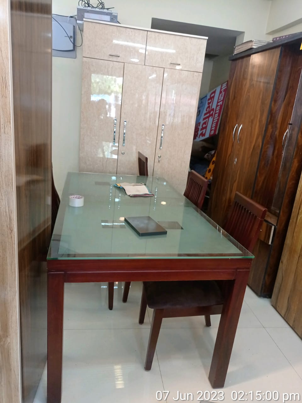 Wooden glass daining Tables-https://i-media.vyaparify.com/vcards/products/1222/IMG-20230607-WA0020.jpg Image