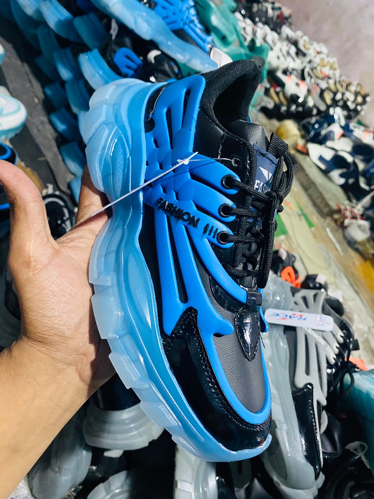 Funky Blue colour sport shoes | Mayank Footwear | 77 Shiv Nagar Squre Sanwer Road