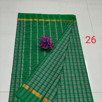 Handloom mangalagiri Pure cotton  Chekes and katari design Sarees-https://i-media.vyaparify.com/vcards/products/136354/product_1738995889_67a6f8b1abd90.png Image