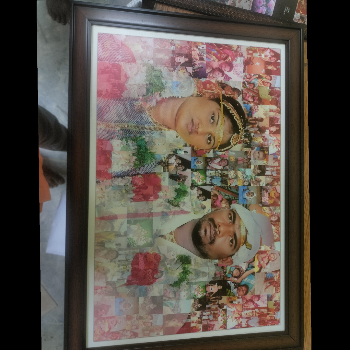 MUSHA Premium Mosaic Photo Wooden Frame - Wall Mount Customizable, 12X18 Inch, 90 Background Photos DN Digital Photography & GIFT GALLERY Vengal, Tamil Nadu 601103, India