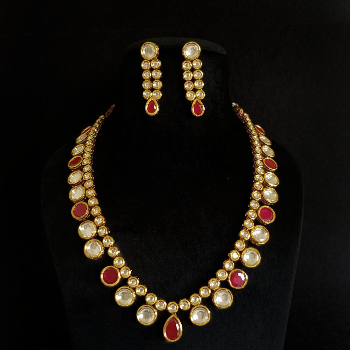 Elegant Kundan Polki Necklace Set SEQUEL IMPEX PRIVATE LIMITED Balaji Tower, 158-159 Mahendwas House, Nehru Bazar