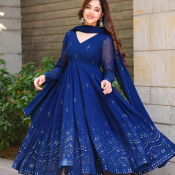 Blue Color Georgette Ready To Wear Salwar Suit For Women