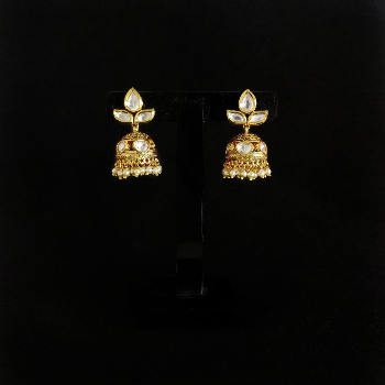 Royal Kundan Jhumki – Gold Polished SEQUEL IMPEX PRIVATE LIMITED Balaji Tower, 158-159 Mahendwas House, Nehru Bazar