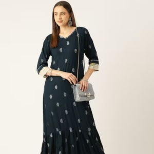 Flared Foil Print Women's Kurta-https://i-media.vyaparify.com/vcards/products/23573/Flared-Foil-Print-Women's-Kurta.png Image