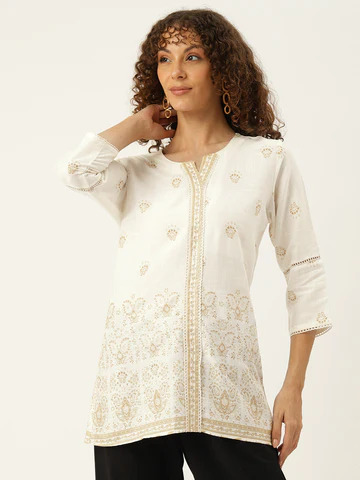 Ethnic Motifs Printed Kantha Work Pure Cotton Kurti-https://i-media.vyaparify.com/vcards/products/24444/Ethnic-Motifs-Printed-Kantha-Work-Pure-Cotton-Kurti.jpg Image