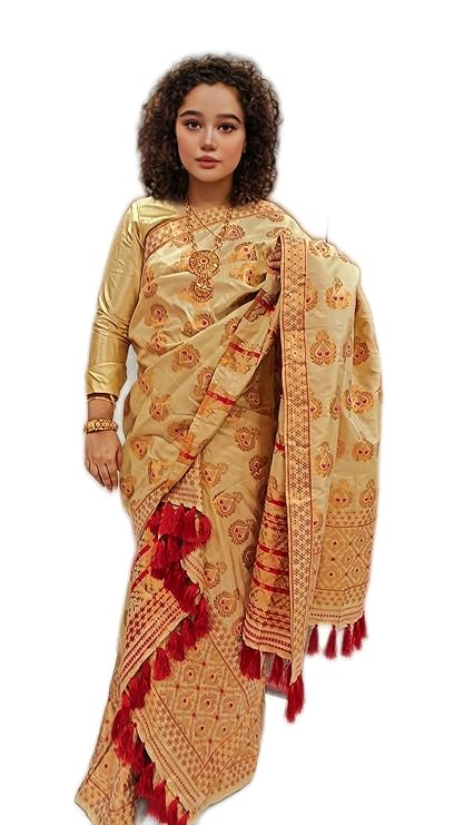 Assamese Hijab and Scarf Collection-https://i-media.vyaparify.com/vcards/products/24927/Handmade-Mix-Muga-Toss-Cotton-Mekhela-Chador.jpg Image